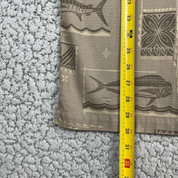 Quiksilver Waterman Big Blue Woven S/S Shirt Comfort Fit Taupe Men's Size XL $74 - Picture 5 of 8